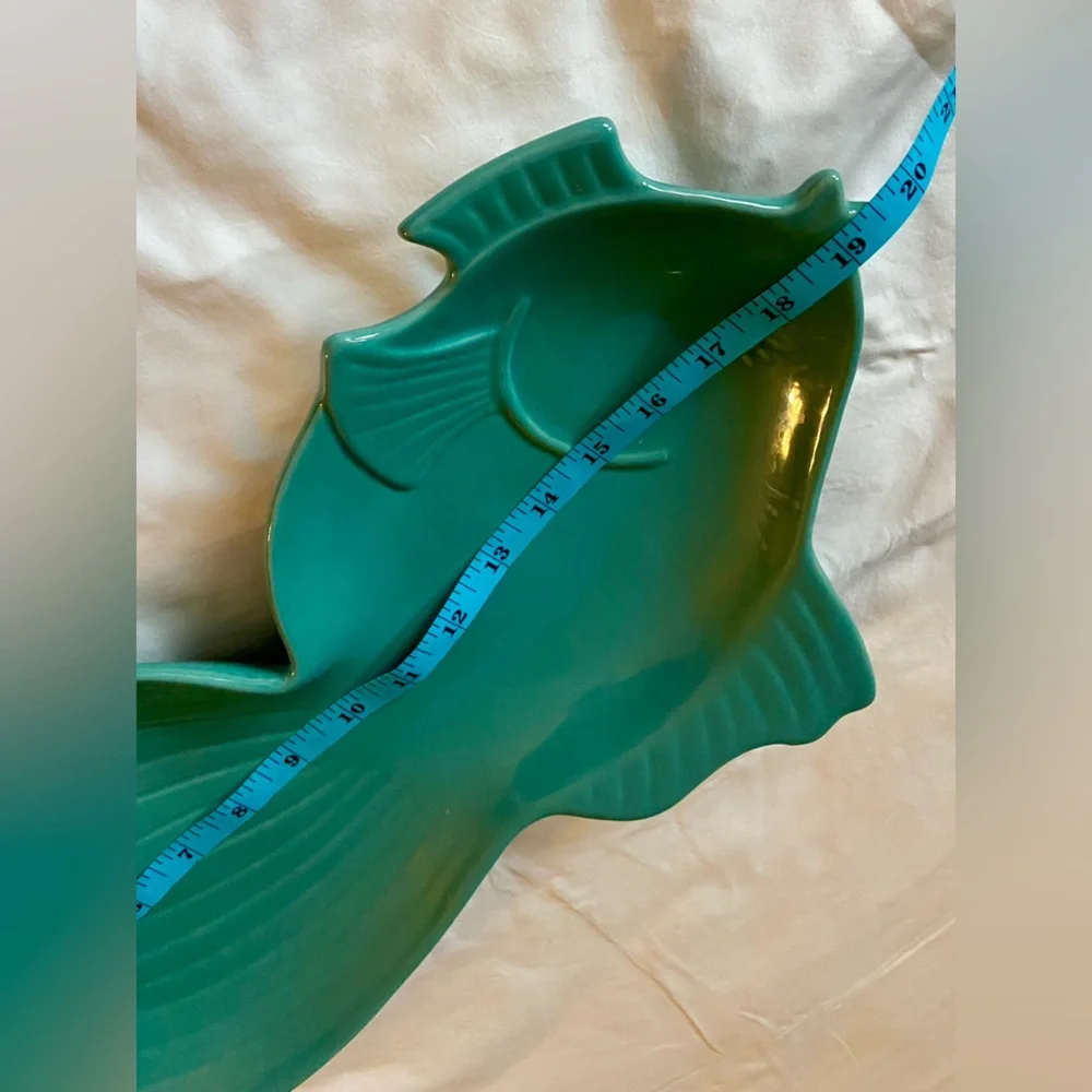 Thrift Store Find 1 Vintage Food Safe Teal🐟 Shaped Plate/Platter/Bowl/Decoration